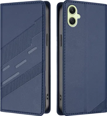 Image de Etui pour Samsung Galaxy A05, étui en cuirPolyuréthaneavec fente pour cartes et fonction stand Blau