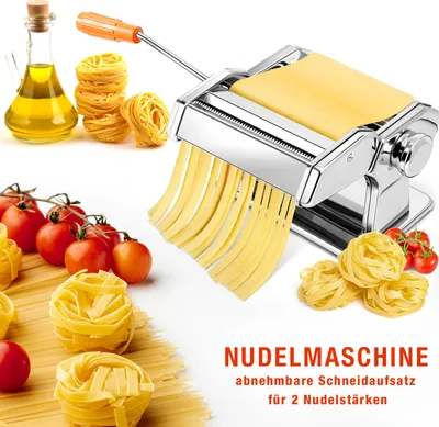Produktbild von Manuelle Nudelmaschine aus Edelstahl – Frische Pasta wie aus Italien