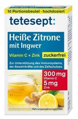 Obrázok produktu pre Tetesept horúci citrón so zázvorovým cukrom čerstvý prášok 10X3 g