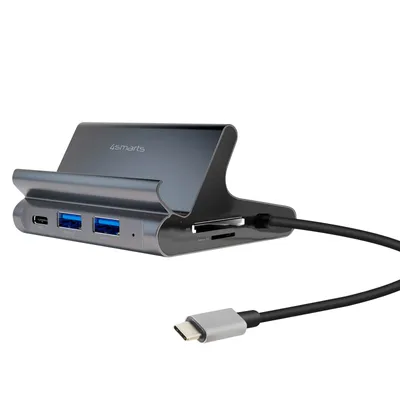 Produktbild von 4smarts 7in1 Hub Universal Tablet und Phone Stand plus DeX-Modus grau