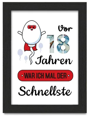 Produktbild von Bilderrahmen mit Geldgeschenk zum 18. Geburtstag, schwarz