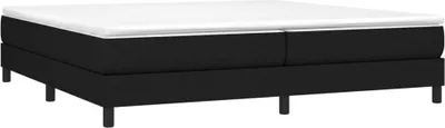 Image de vidaXL Sommier boxspring noir 200x200 cm Tissu