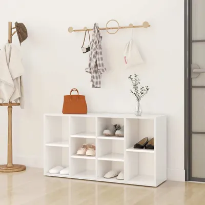 Immagine prodotto di The Living Store Panca per scarpe Bianco 103x30x54,5 cm Materiale a base di legno