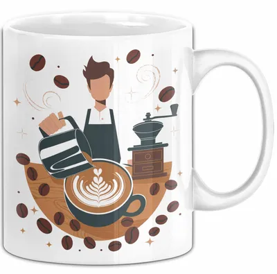Produktbild von Barista Tasse Geschenk Lustige Geschenkidee Spruch Für Kaffee Liebhaber (Weiß)