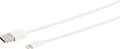 Produktbild von Flexline USB Lade-Sync kabel, USB A Stecker auf 8-Pin Stecker, 2.0, ABS, weiß, 1,0m