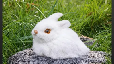 Produktbild von Deko Hase Osterhase Hasenfigur weiß beflockt 9 x 7 cm Frühlingsdeko Tischdeko Osterdekoration