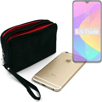 Produktbild von K-S-Trade Schutz Hülle Handy Hülle kompatibel mit Xiaomi MI 9 Lite Gürteltasche Travelbag Handytasche mit Zusatzfächern, schwarz