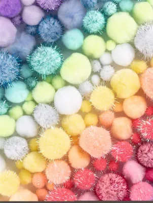 Produktbild von folia Pompons-Mix Pastell Jumbobox 300 g sortiert