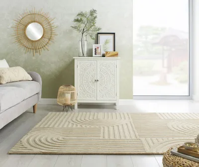 Produktbild von Handgetufteter Wollteppich in Pastellfarben "Leven Blake" . Farbe: Beige, 200x290 cm | Kadima Design