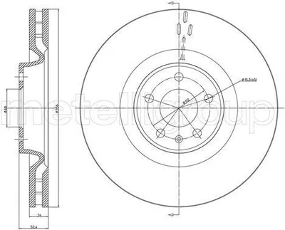 Produktbild von 2x METELLI Bremsscheibe 23-1085C für AUDI A6 Avant (4G5 4GD C7) 52 4mm 356 0mm