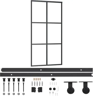 Produktbild von vidaXL Schiebetür mit Beschlag ESG-Glas & Aluminium 102x205 cm