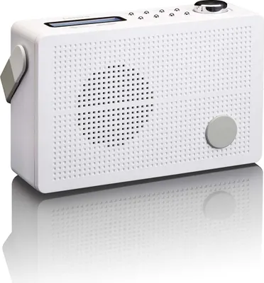 Obrázek produktu pro Přenosné rádio DAB+/FM s budíkem, bílé, napájené bateriemi