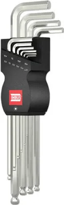 Produktbild von INBUS® 70419 Winkelschraubendreher Set (Zoll) 10tlg., 0.05–5/16, mit Kugelkopf — Germany"