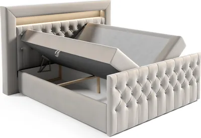 Produktbild von Boxspringbett Schlafzimmerbett SEVRA Nr.1 120x200cm in Elisa Velvet Beige