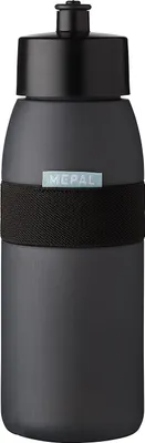 Produktbild von Mepal - Sportflasche Ellipse - Praktische Wasserflasche für Sport, Gym & Freizeit - Sport Trinkflasche mit weichem Ausgießer - Spülmaschinenfest & BPA-frei - 500 ml - Nordic black