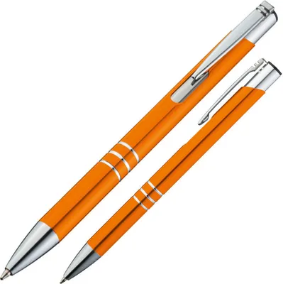 Produktbild von 10 Kugelschreiber aus Metall / Farbe: orange
