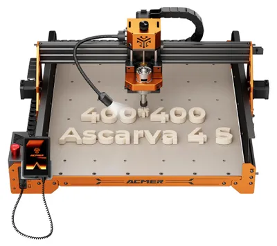 Produktbild von CNC Fräsmaschine - Modell 4S 3-Achs - 70W Motor - 40x40 cm Arbeitsbereich - LED-Touchscreen - Not-Aus - EU-Stecker