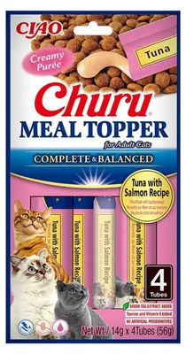 Zdjęcie produktu dla Przysmak dla kota INABA MEAL TOPPER Tuńczyk/Łosoś 4x14g