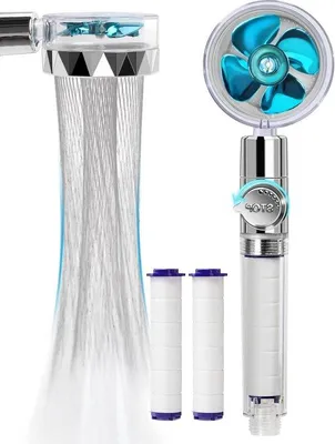 Produktbild von Wassersparende Handdusche Hochdruckduschkopf mit Antikalk und 3 PP-Baumwollfiltern