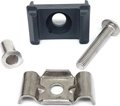 Produktbild von Rhehag Zaun Montagesatz V2A Butterfly anthrazit RAL 7016 für Doppelstabzaun, 10 Stück, passend für Pfosten mit 40mm Frontmaß, Montage ohne Deckleiste, flexible Fixierung in Höhe und Abstand.