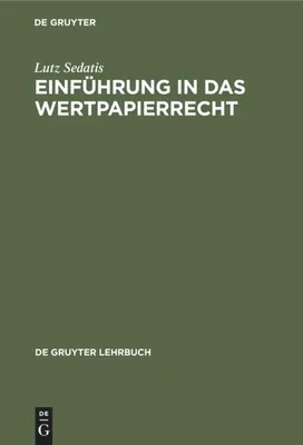 Produktbild von Einführung in das Wertpapierrecht