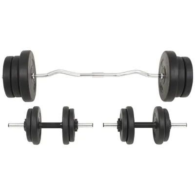 Image de vidaXL Ensemble d'haltères longs et courts 60 kg