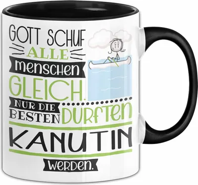 Produktbild von Kanutin Geschenk Becher Tasse Gott Schuf Alle Menschen Gleich Nur Die Besten Durfeten Kanutin Werden Geschenkidee Lustig (Schwarz)