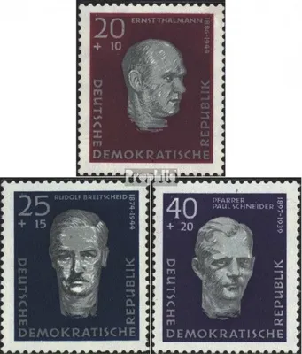 Produktbild von Briefmarken DDR 1957 Mi 606A-608A (kompl.Ausg.) postfrisch Aufbau Nationaler Gedenkstätten