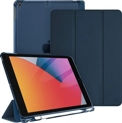 Produktbild von Fintie Hülle für iPad 9. Generation 2021/8. Gen 2020/7. Gen 2019 10.2 Zoll mit Stifthalter, ultradünne leichte Schutzhülle mit transparenter Rückseite und Auto Schlaf/Wach Funktion, Marineblau