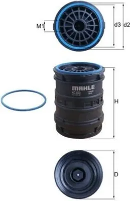 Produktbild von Kraftstofffilter MAHLE KC 633D passend für MERCEDES-BENZ Citaro (O 530) Anschraubfilter