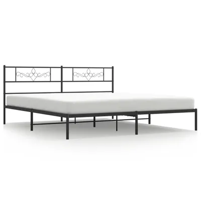 Obrázok produktu pre vidaXL Detská posteľ s čelom kovová čierna 200x200 cm
