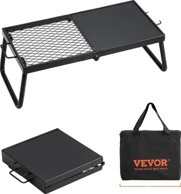 Immagine prodotto di Barbecue a carbonella, in robusto acciaio, pieghevole e portatile, griglia a forma di diamante, 24 x 12"