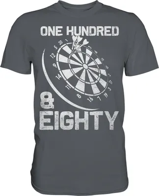 Produktbild von Darts 180 Triple 20 Dartscheibe einhundertachtzig T-Shirt – Dark Grey / M