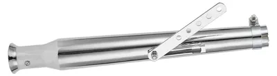 Image de Tuyau d'échappement pour moto de 45 mm / 1,8 pouces - Tuyau d'échappement universel modifié pour moto avec support coulissant universel - Argent