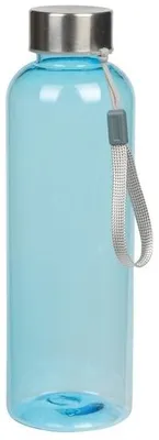 Produktbild von Trinkflasche mit Edelstahl-Schraubverschluss und Handgelenkschlaufe - blau - 550 ml