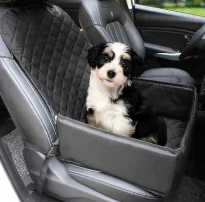 Produktbild von Hunde Autositz Hundesitz Auto Hundetransporter Reisesitz Schutzmatte faltbar wasserdicht Schwarz 49 x 43 x 24 cm