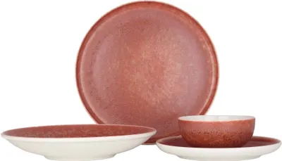 Zdjęcie produktu dla Zestaw naczyń Rinart (duży) - różowy - 24 części - 6 osób - porcelana