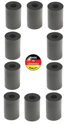 Produktbild von 10x DISTANZHÜLSEN KUNSTSTOFF M6 x DICKE 2.5MM SCHRAUBE UNTERLEGSCHEIBEN ROHR RUND Abstandhalter Distanzbuchsen schwarz