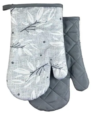 Produktbild von Ofenhandschuhe, Küchenhandschuhe mit Magnet Leaves Graue Blätter