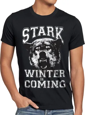Produktbild von style3 Winter Is Coming College Herren T-Shirt, Größe:4XL, Farbe:Schwarz