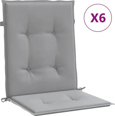 Image de Coussins de chaise de jardin à dossier bas lot de 6 gris