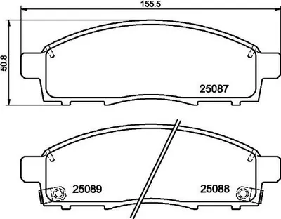 Produktbild von HELLA Bremsbeläge Satz Vorne Bremsklötze für NISSAN NV200 / Evalia Bus 8DB 355 015-321
