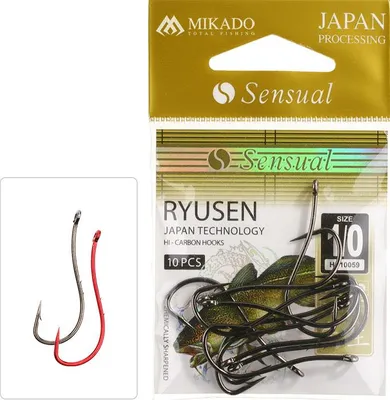 Obrázok produktu pre Mikado Háček Sensual Ryusen W/ring Vel. 6 Red 10 Ks