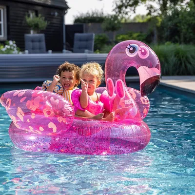 Produktbild von Swim Essentials aufblasbarer Schwimmring Flamingo Neon Leopard 150 cm