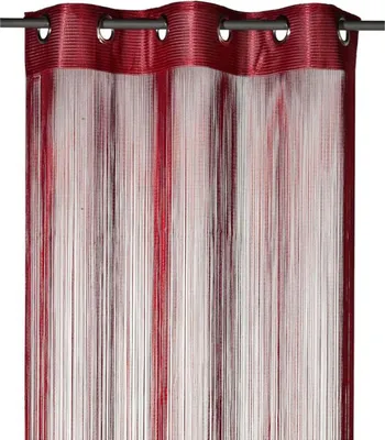 Produktbild von heimtexland ® Fadenstore Fadengardine Fadenvorhang Zuschneidbar Ösen Raumteiler Gardine Vorhang Insektenschutz Türvorhang  Typ123 Bordeaux Rot HxB 160x148 cm