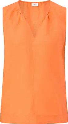 Produktbild von s.Oliver Damen Leinen-Viskose Bluse, ärmellos, Tunika-Ausschnitt, geschlitzter Saum