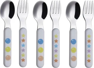 Produktbild von Famanu Besteckset für Kinder 6-teilig mit bunten Griffen