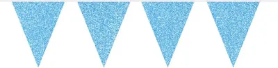 Produktbild von Wimpelkette Glitzer-Hellblau 6m