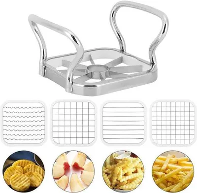 Obrázek produktu pro Famanu kráječ brambor 5 v 1 – nerezová ocel, pro domácí brambůrky