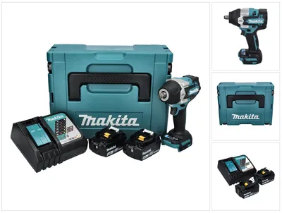 Immagine prodotto di Avvitatore a impulsi a batteria Makita DTW 700 RMJ 18 V 700 Nm 1/2" XPT Brushless + 2x batteria ricaricabile 4,0 Ah + caricatore + Makpac